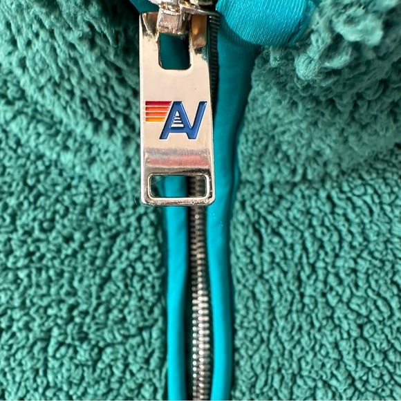 Aviation nation TEDDY UNISEX HALF ZIP  JACKET -GARDEN GREEN - Picture 12 of 15